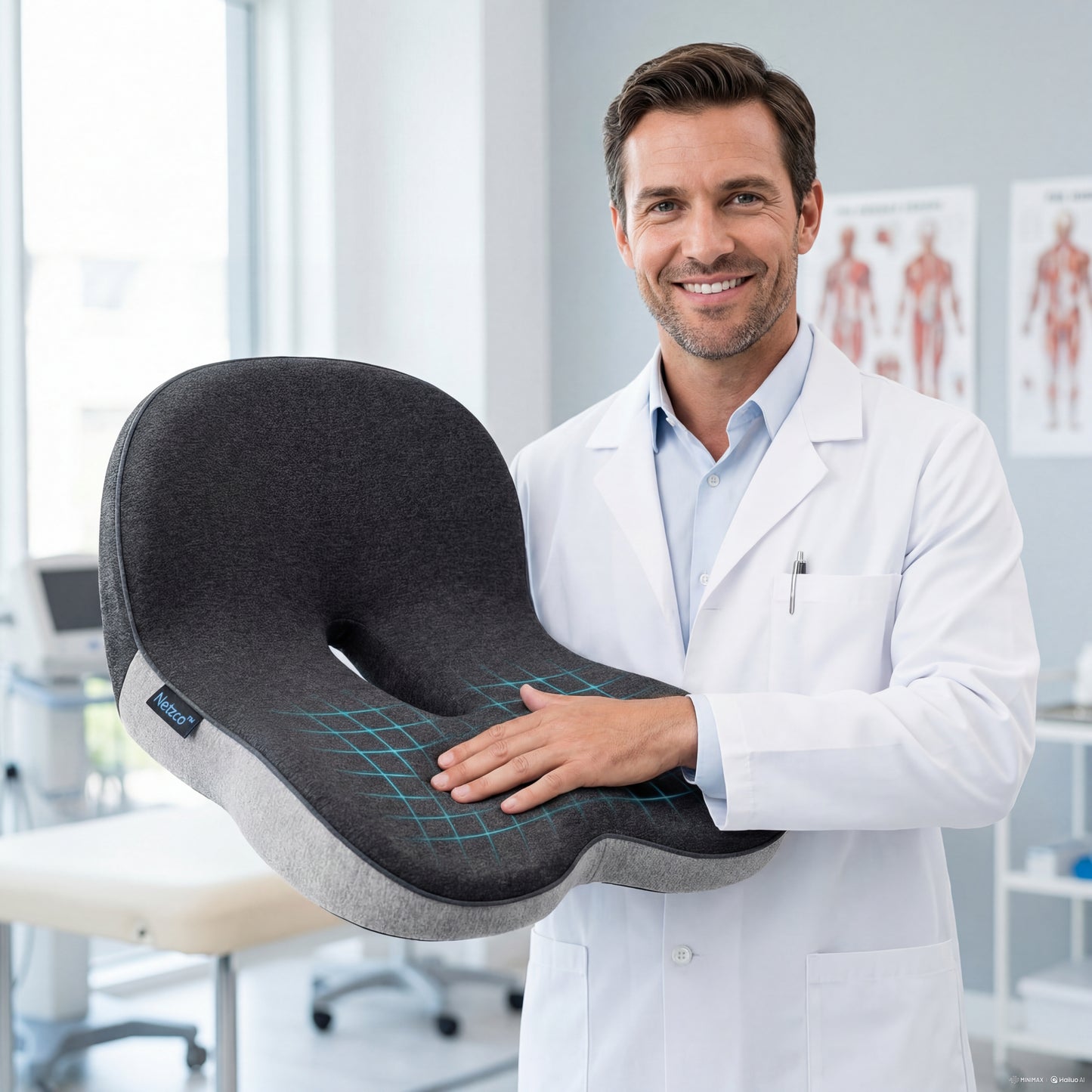 Netzco – Cuscino Memory Foam Ergonomico per Schiena e Sedere